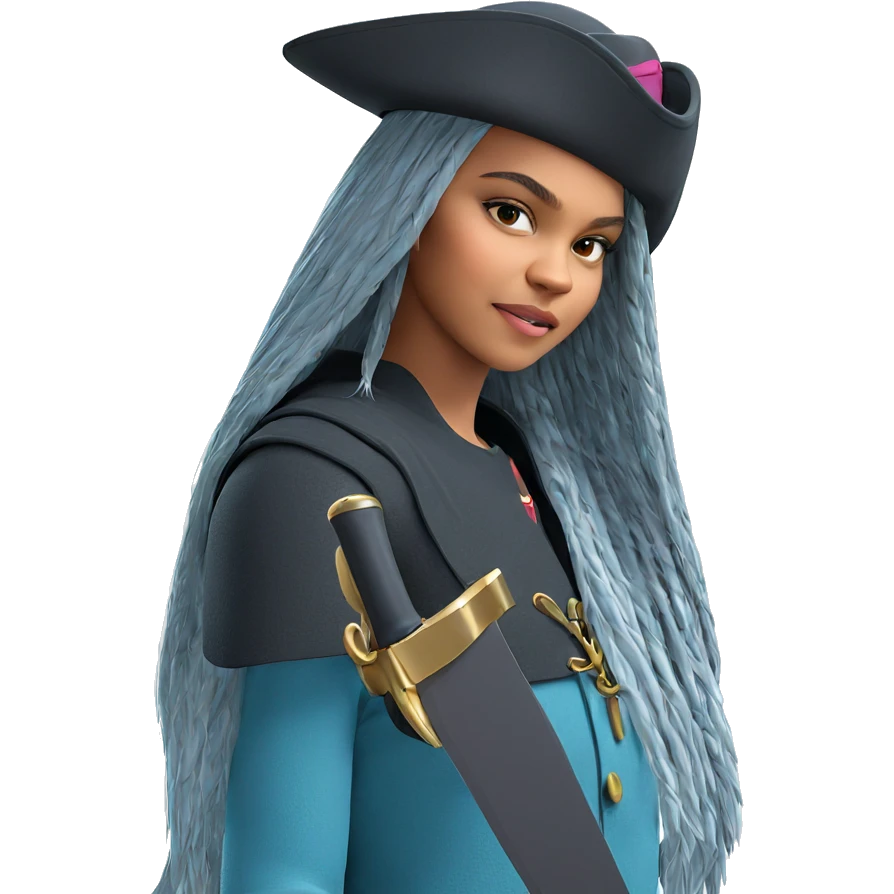 girl with sword and hat emoji