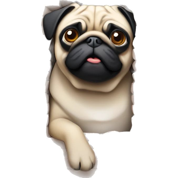 pug lurk behind the wall emoji