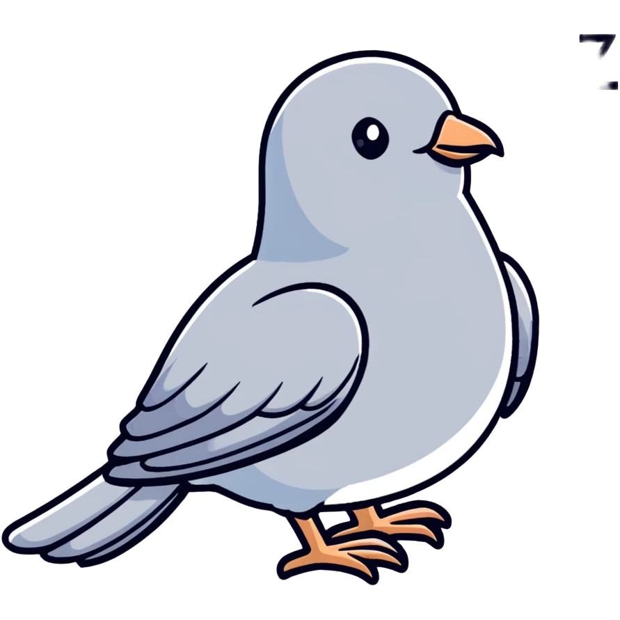 a gray dove bird, güvercin emoji
