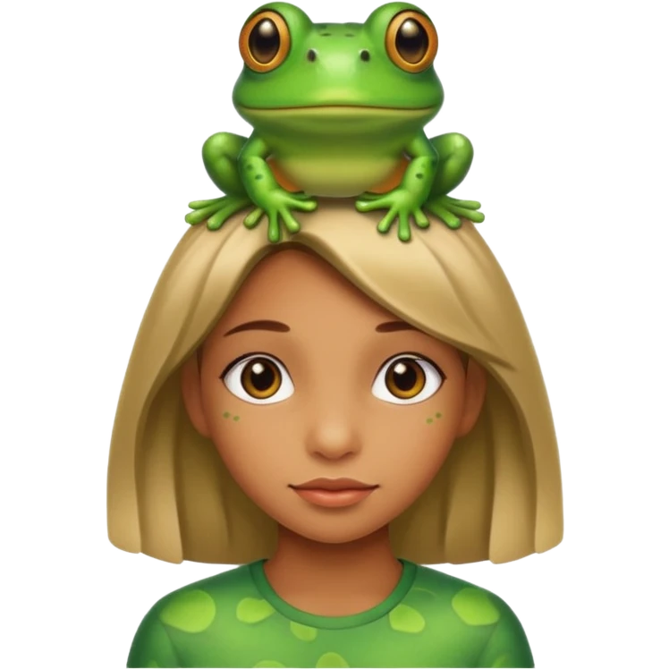Princesita con un sapo en la cabeza  emoji