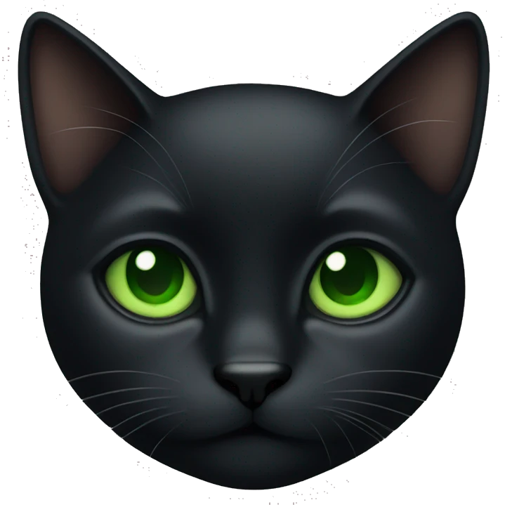 Black cat with green eyes emoji