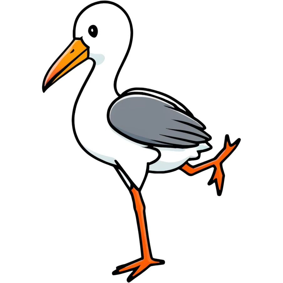 stork with baby emoji