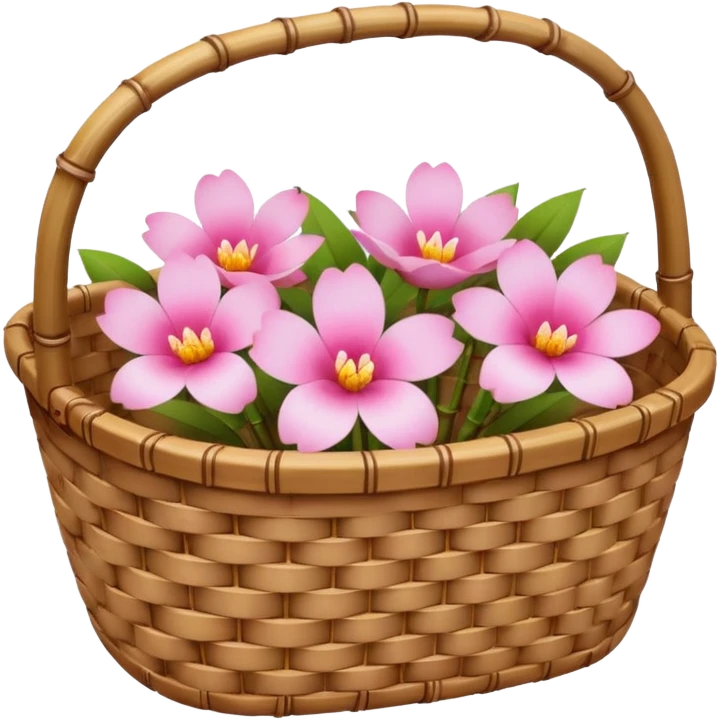 bamboo basket, flower emoji