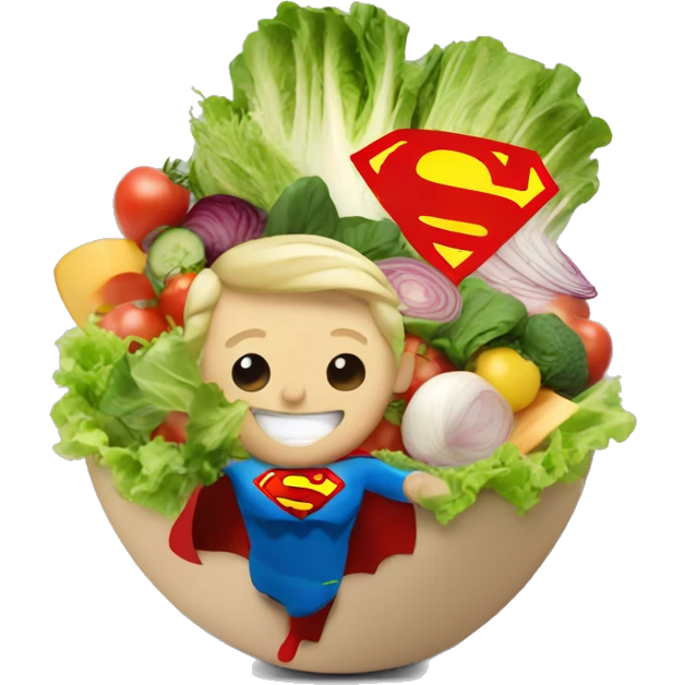 salad with superman logo emoji