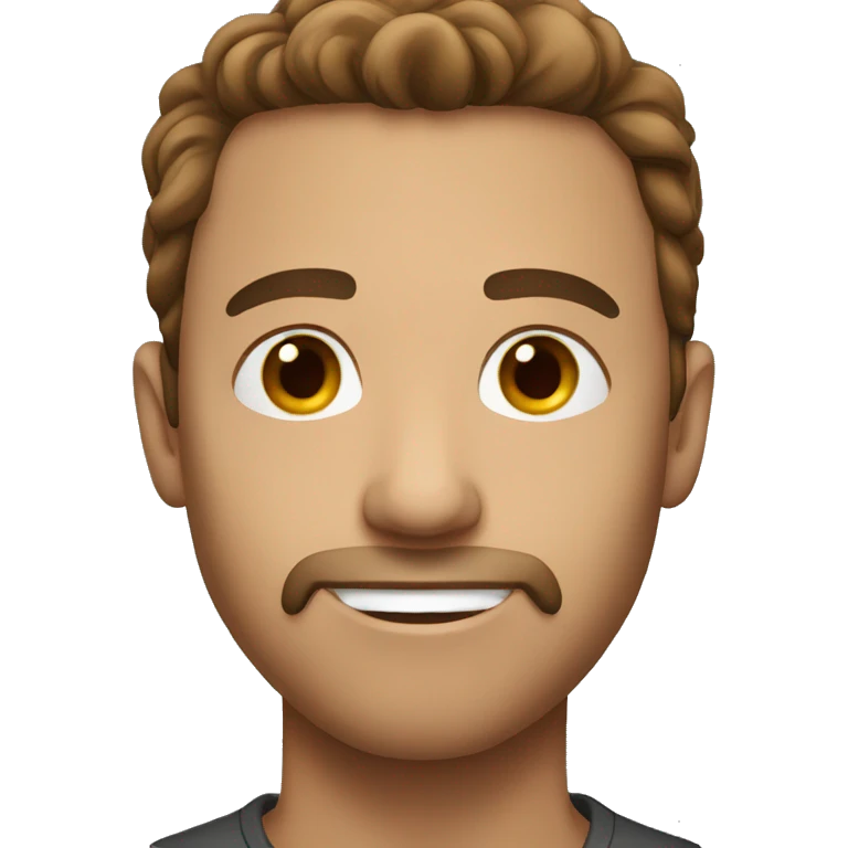 Man brown hair emoji