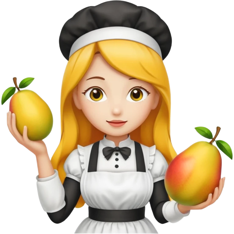 Mango dressed as a maid emoji