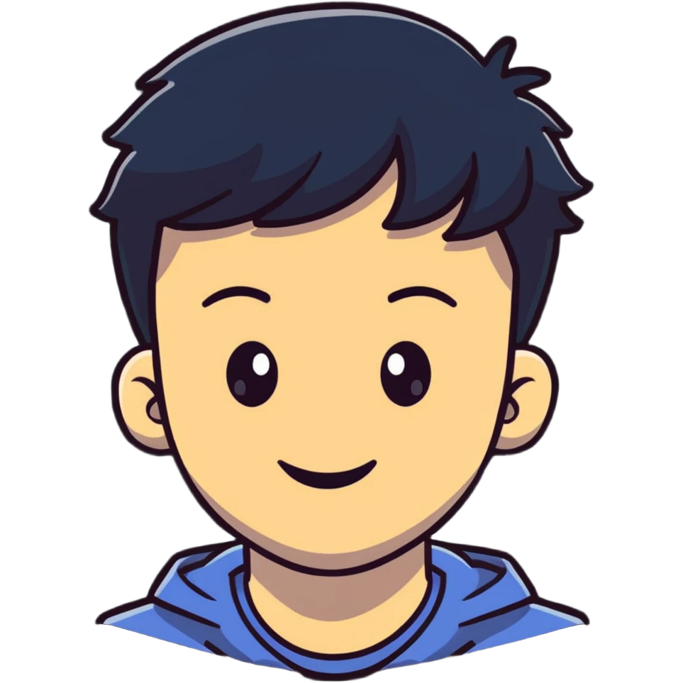 Cute boyfriend character smiling emoji