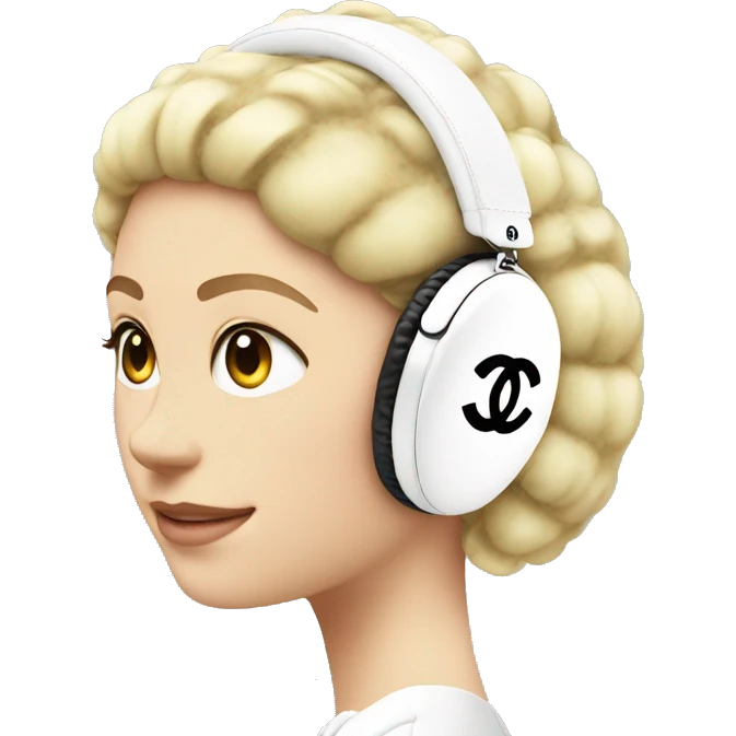Chanel logo earmuffs white emoji