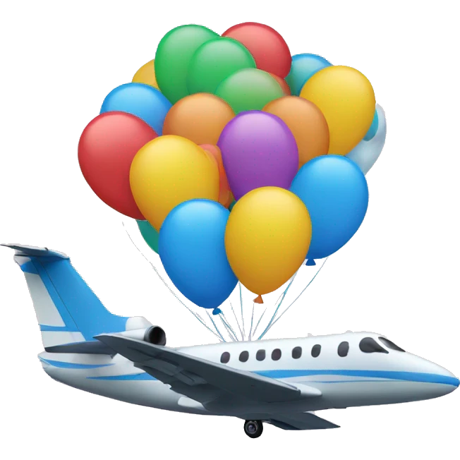 Jet carrying balloons  emoji
