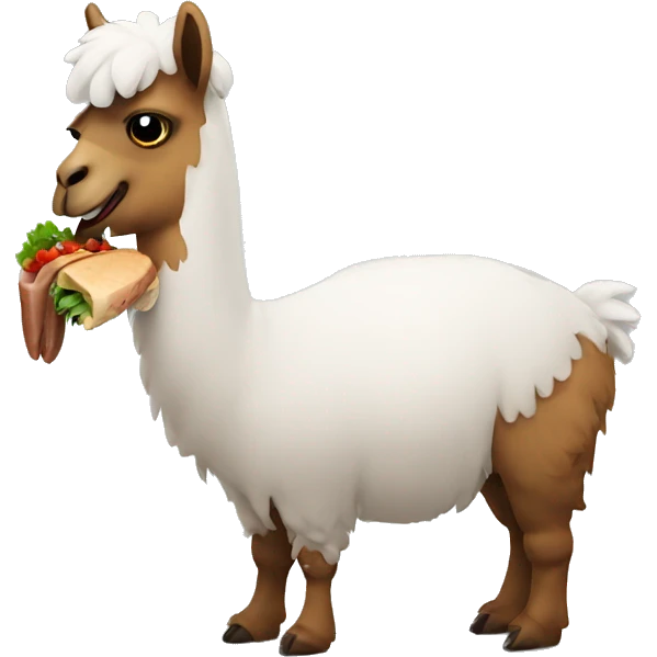 llama eating a turkey emoji