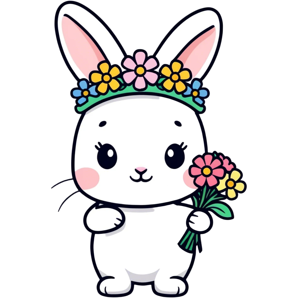 Bunny with flowers  emoji