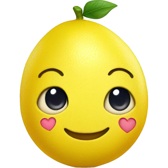 cute lemon character with a heart next to it emoji