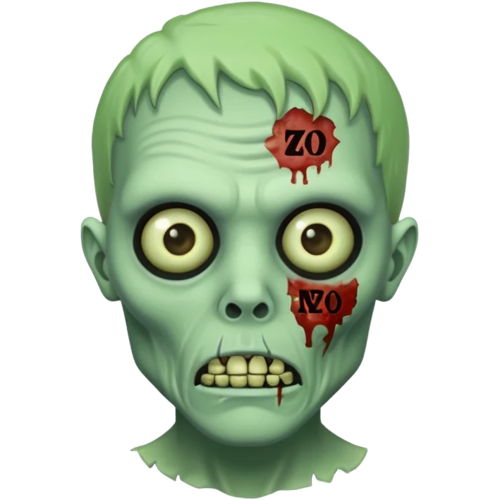 Un zombie avec écrit nzo en petit a côté de son visage emoji