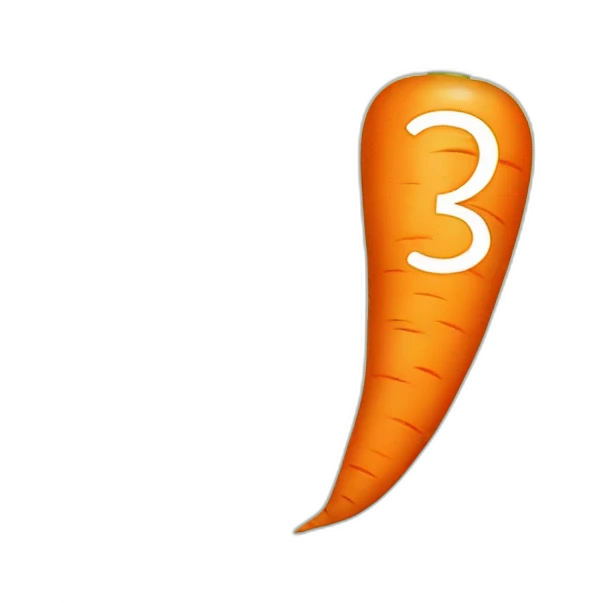 carrot shaped like the number 3 emoji