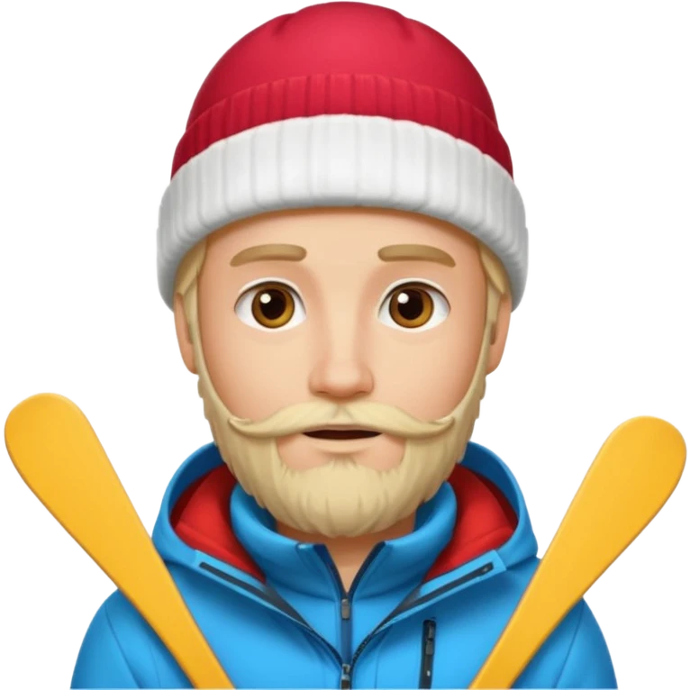 blonde guy with beard, ski hat emoji