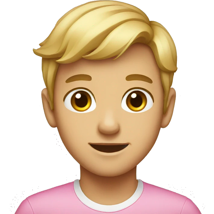 Good looking Boy with a pink bow  emoji
