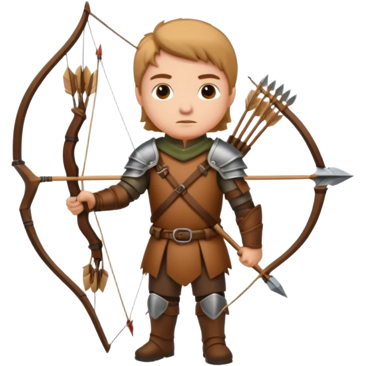 The classic image of a hunter carrying a bow and arrow emoji