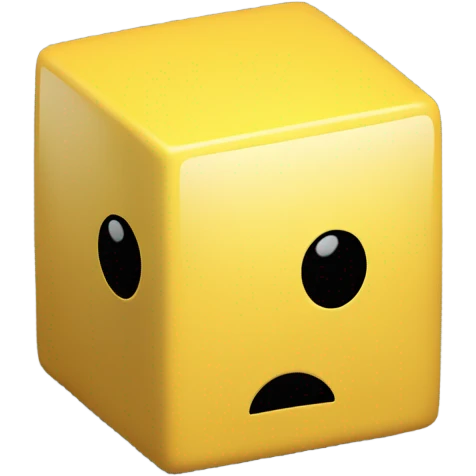 A Yellow emoji box block with 2 black vertical lines  emoji
