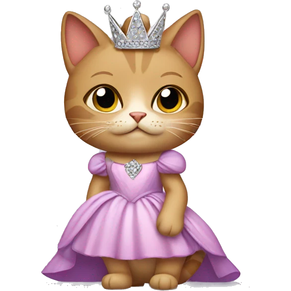Cat wearing a princess dress emoji