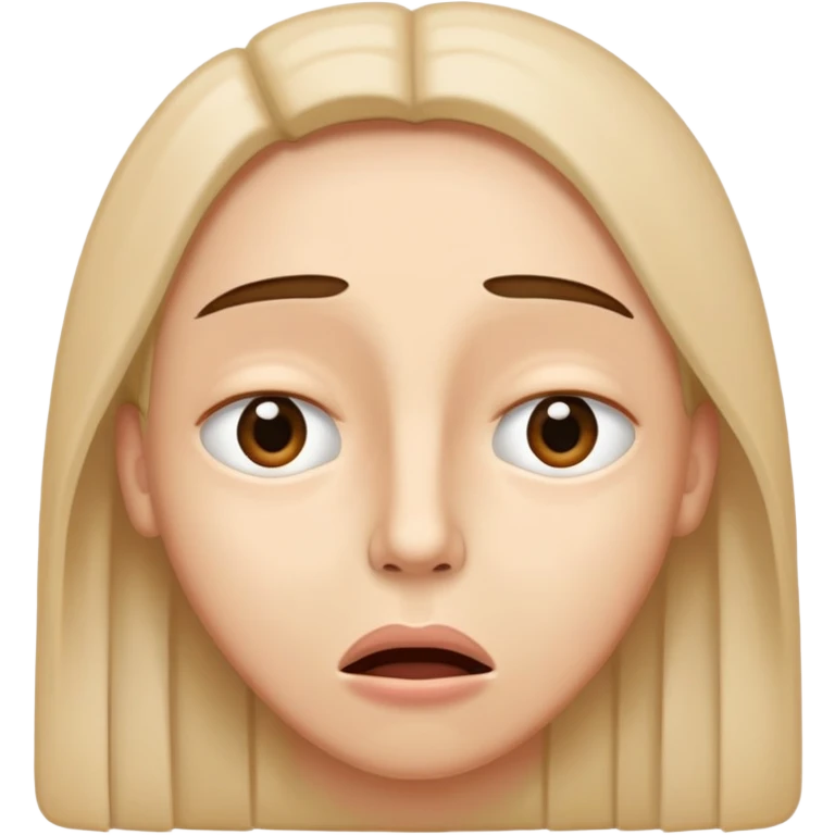 Someone with there eyes open complete there face elongated and there mouth making an I don’t know face emoji