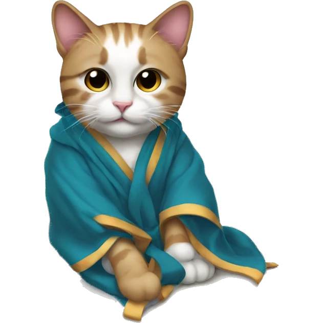 cat with robe and a macbook emoji