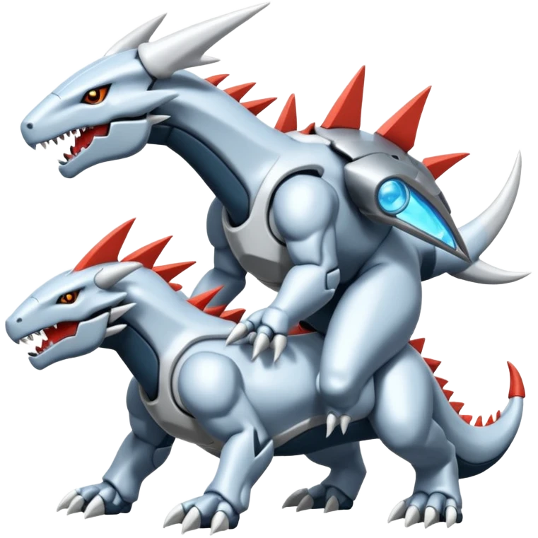 Futuristic Reshiram-Kyurem-Steelix-Lairon-Aggron-Genesect-fusion emoji