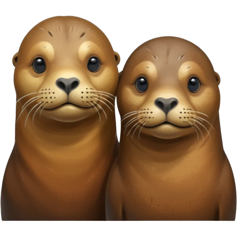 Old sea lion couple  emoji