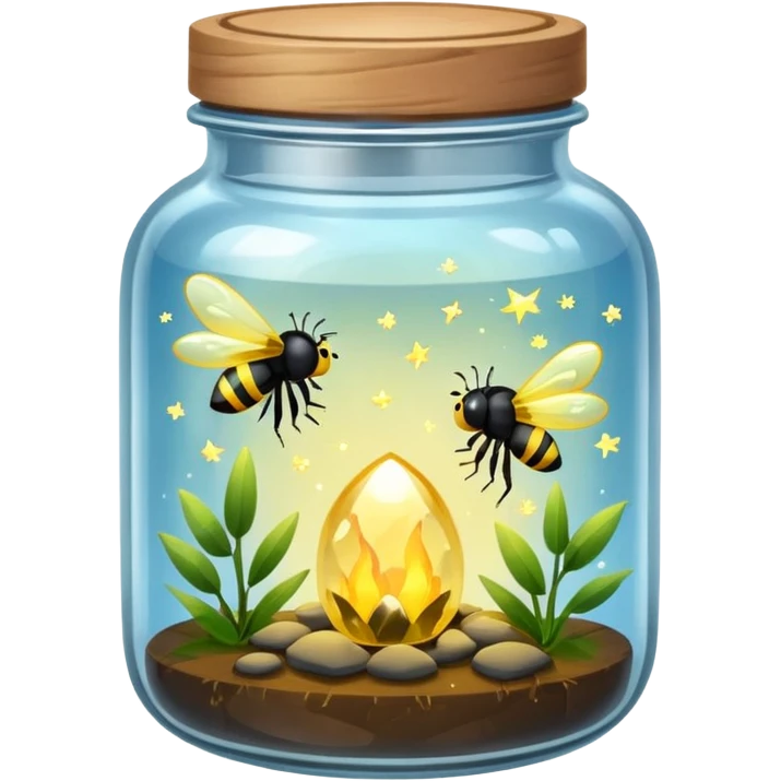 crystal jar full of fireflies emoji