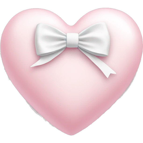 Pastel pink heart with white bow emoji