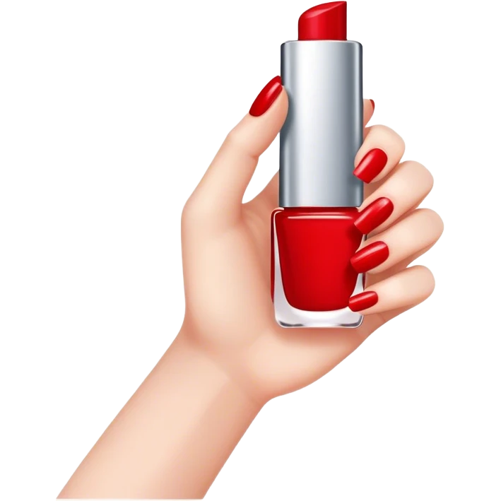 A hand with res nailpolish emoji