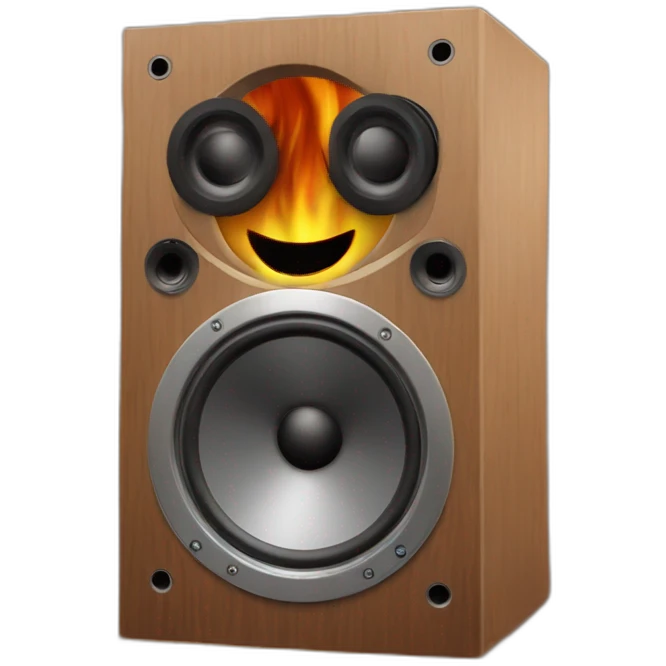 large speaker on violte flames emoji