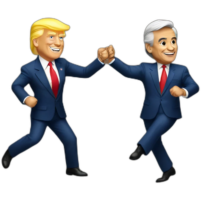 donald trump y sebastian piñera bailando emoji