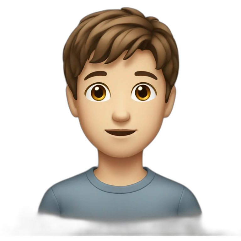 a young boy with brown hair and brown eyes emoji