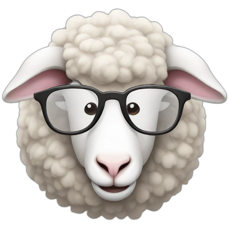 sheep human face and big glasses emoji