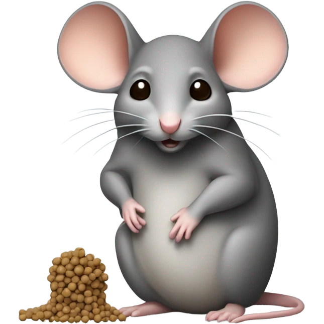 Mouse with poop emoji