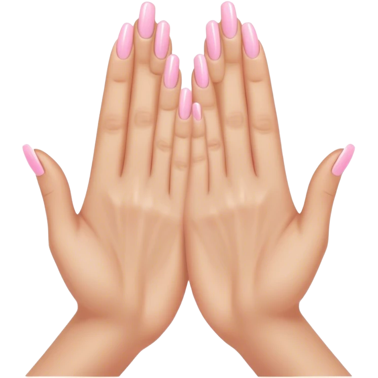praying hands 🙏🏽 with light pink acrylic nails emoji