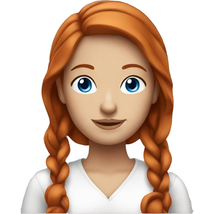 Relaxing redhead woman blue eyes emoji