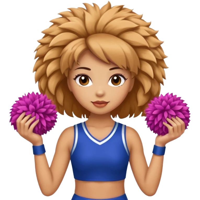 create a tall female cheerleader with pom poms emoji