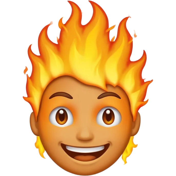 Make it look like a normal emoji just with burning head🙂🔥 more fake emoji