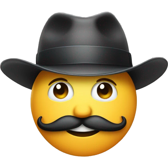 colorful fedora wink handlebar mustache emoji