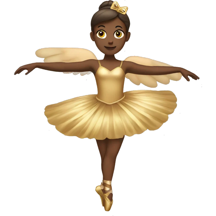  brown adult ballerina big gold wings emoji