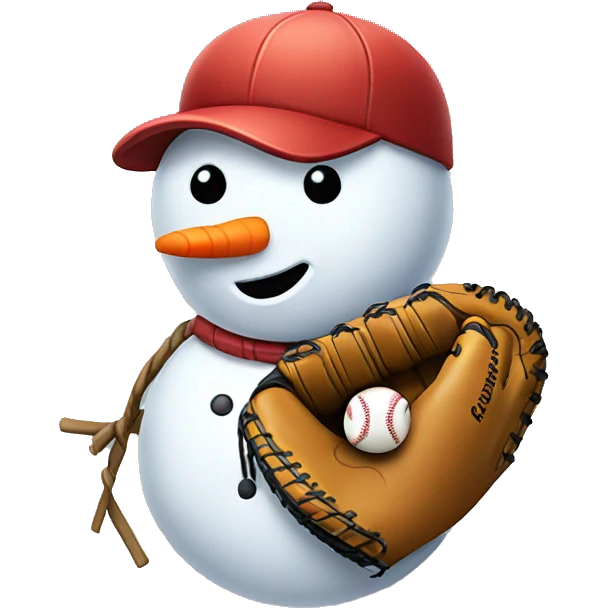 snowman with a baseball glove emoji