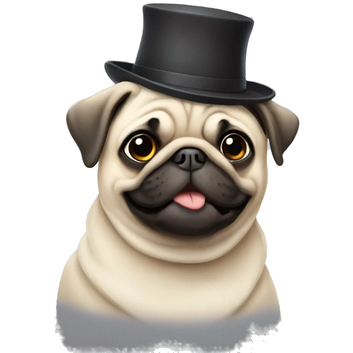 Pug wearing a hat emoji