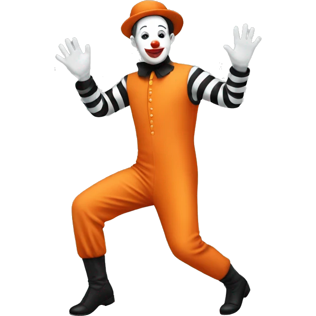 Mime in orange jumpsuit emoji