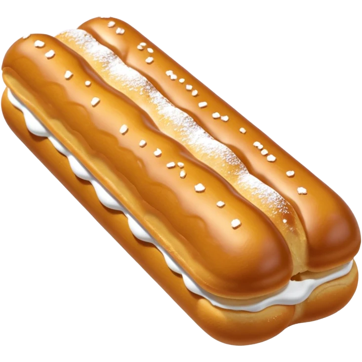 3d realistic Butterscotch éclair  emoji