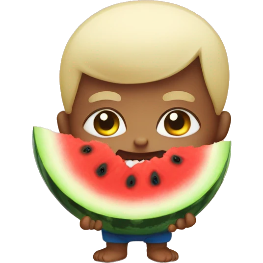 Angry baby with watermelon emoji