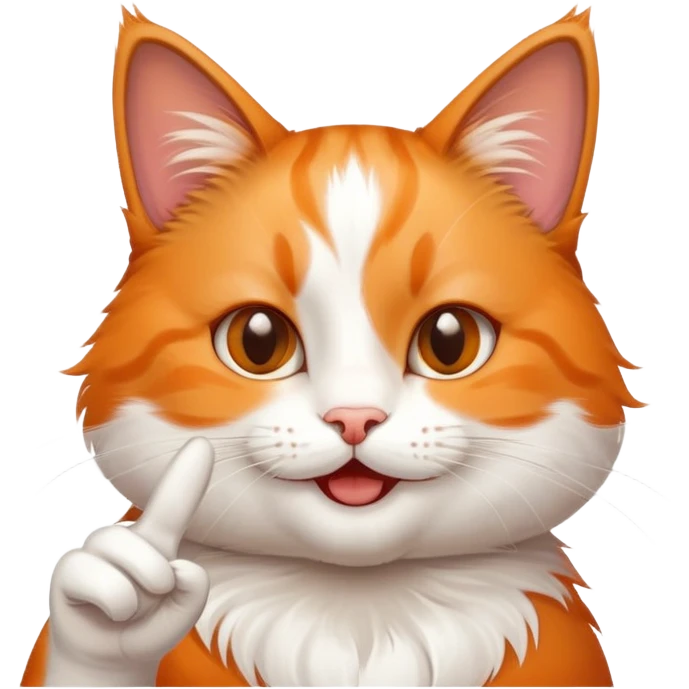 happy cat shows peace sign emoji