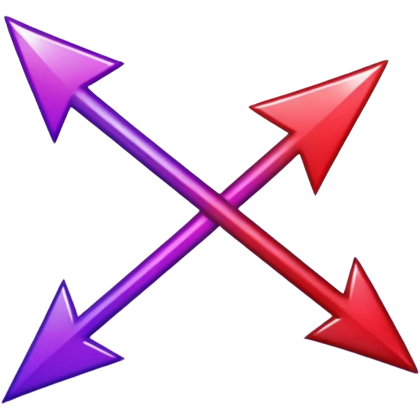 color gradient between red and purple glitter arrow emoji