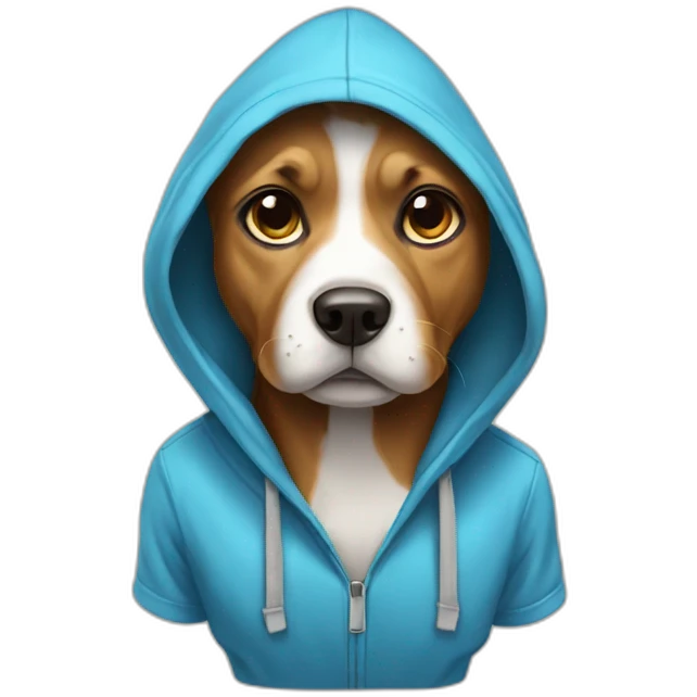 Dog wearing a hoodie emoji