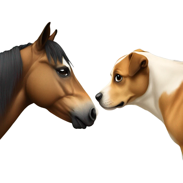 horse kissing dog emoji